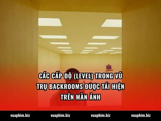 Các cấp độ (Level) trong vũ trụ Backrooms được tái hiện trên màn ảnh